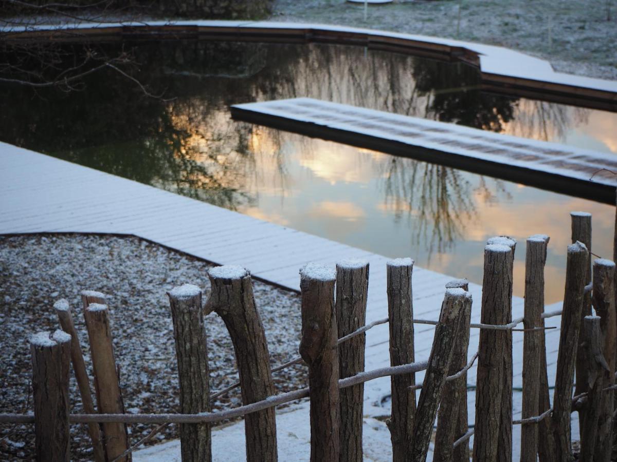 Maison Terre Les Cabanes De Fallot - Sauna Bain-Froid Piscine Naturelle L'isle-Bouzon Exterior foto